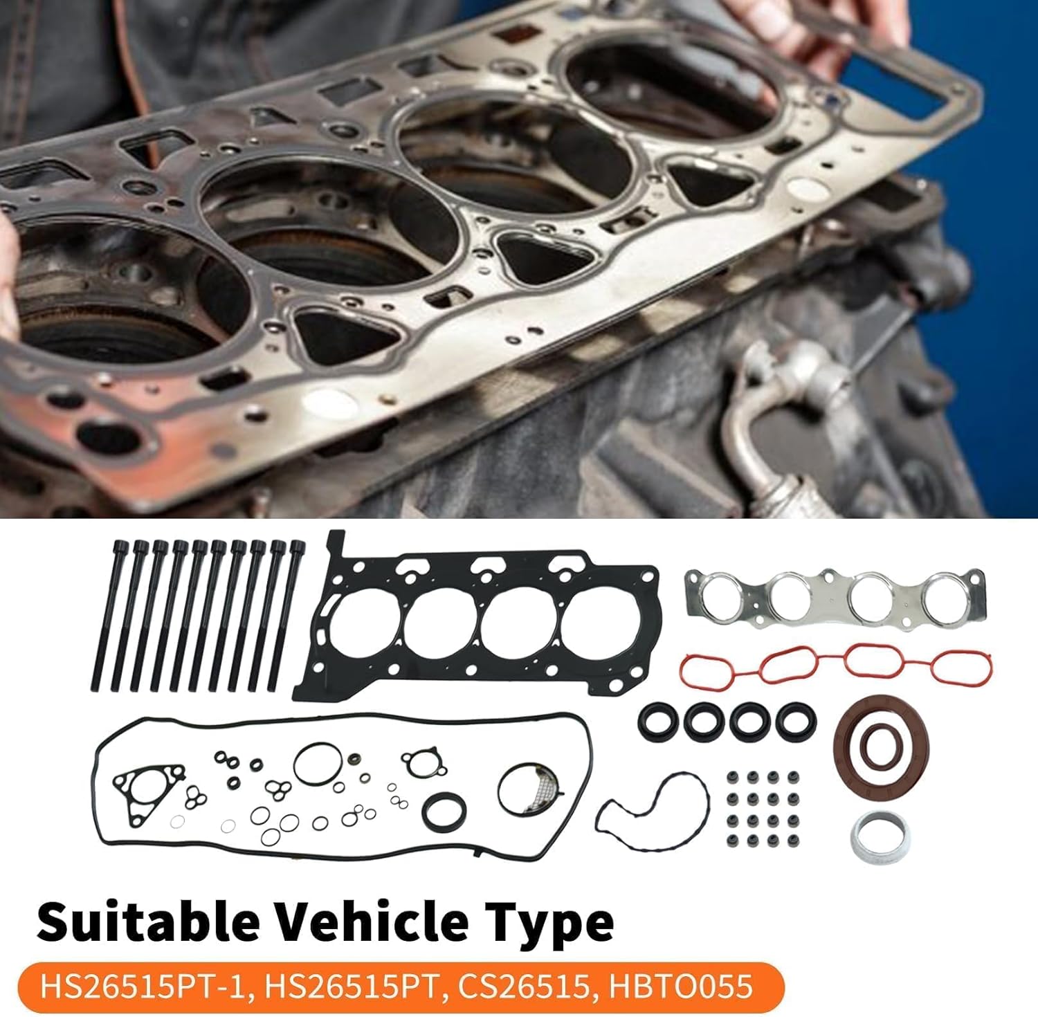 Head Gasket Set with Bolts Compatible with Prius 2010-2020 CT200H 2011-2017 1.8L Engine Replace HS26515PT-1