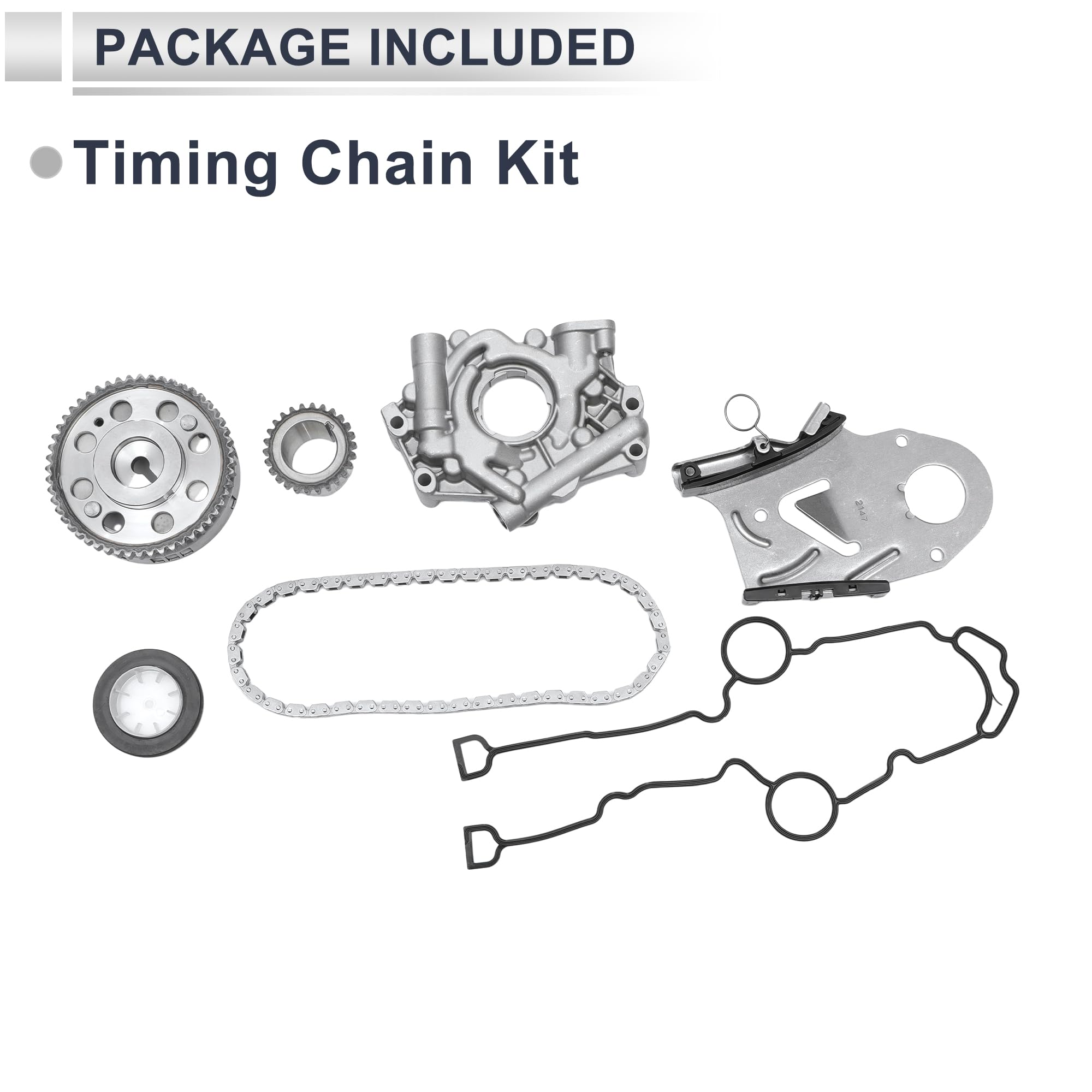 Kit Catena Di Distribuzione Per Chrysler 300C 05-08 1 Set | Metallo E Gomma Lunga Durata Guarnizione Pompa Olio Tenditore Pignone Per Dodge Charger 2006 Per Dodge Durango 2004-2006