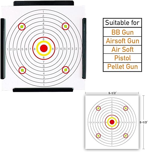 Miniatura 5 de Highwild Trampa de pellets, objetivo de trampa BB con 100 objetivos de papel de 5.5 x 5.5 pulgadas para Airsoft, pistola BB, pistola de aire