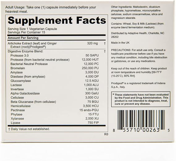 Peptiva Digestive Enzyme Supplement + ProDigest - Helps with Bloating, Gas, Constipation - 15 Count