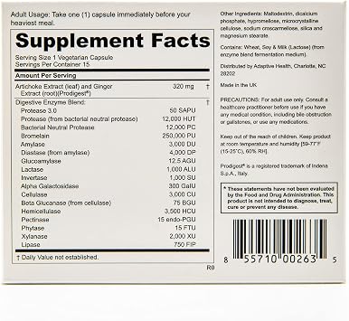 Peptiva Digestive Enzyme Supplement + ProDigest - Helps with Bloating, Gas, Constipation - 15 Count