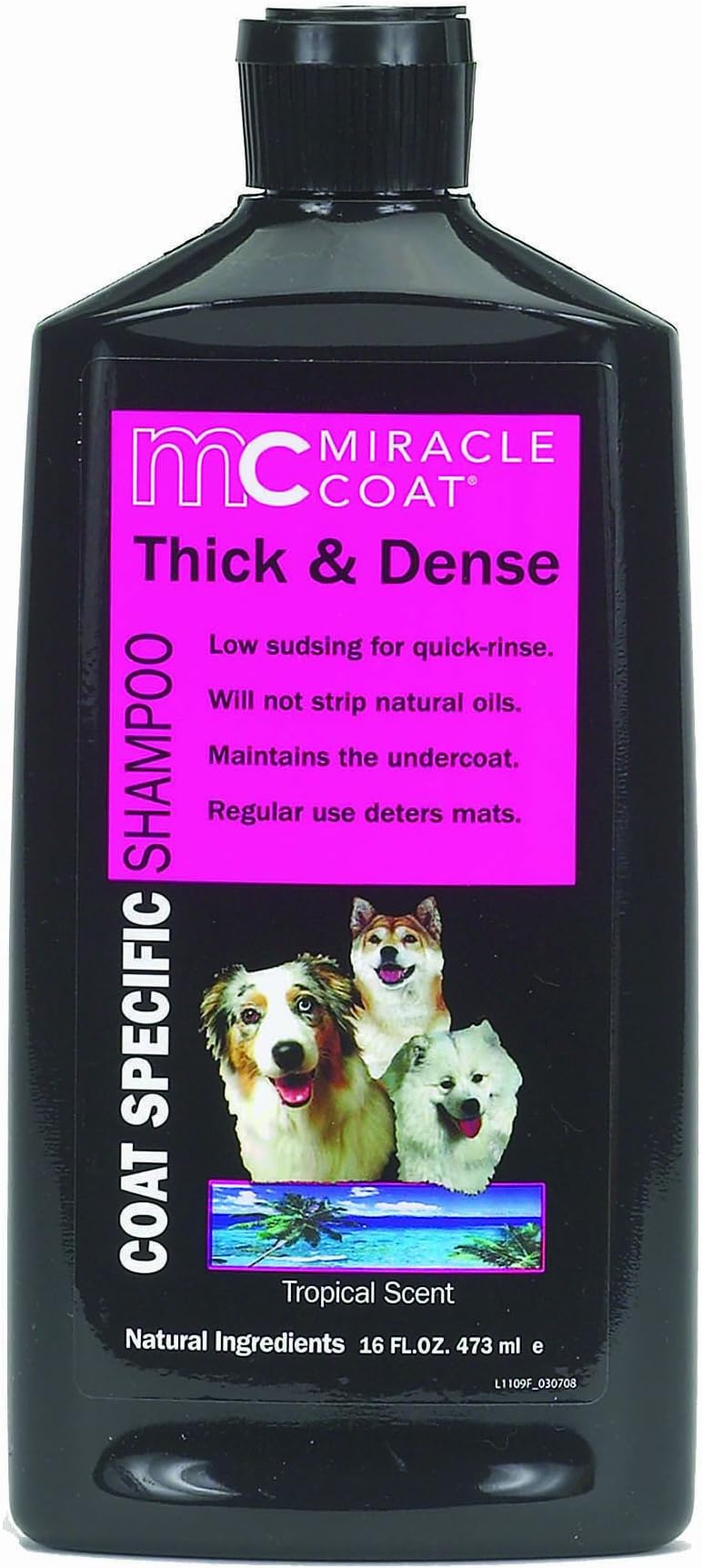 Miracle Coat Dog Shampoo, Coat Specific for Thick and Dense Coats, 16-Ounce Bottle