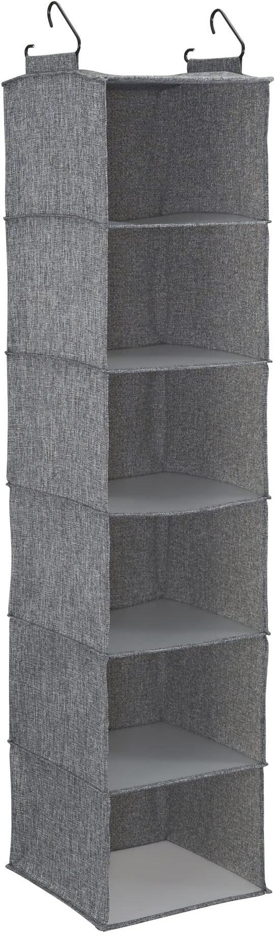 Household Essentials6 Closet Organizer with Hooks Hanging Shelf, Graphite
