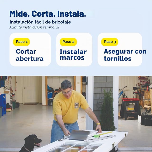 Foto 6 de 7 de PetSafe Freedom - Puerta de Aluminio para Mascotas para Perros y Gatos, pequeña, Blanca, Solapa de Vinilo…