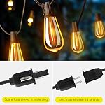 OHLUX String Lights for Outside,120FT Dimmable Outdoor String Lights with 62 Shatterproof ST38 LED Vintage Edison Bulbs,2200K Connectable Hanging Lights for Deck Porch Bistro Gazebos Balcony Garden
