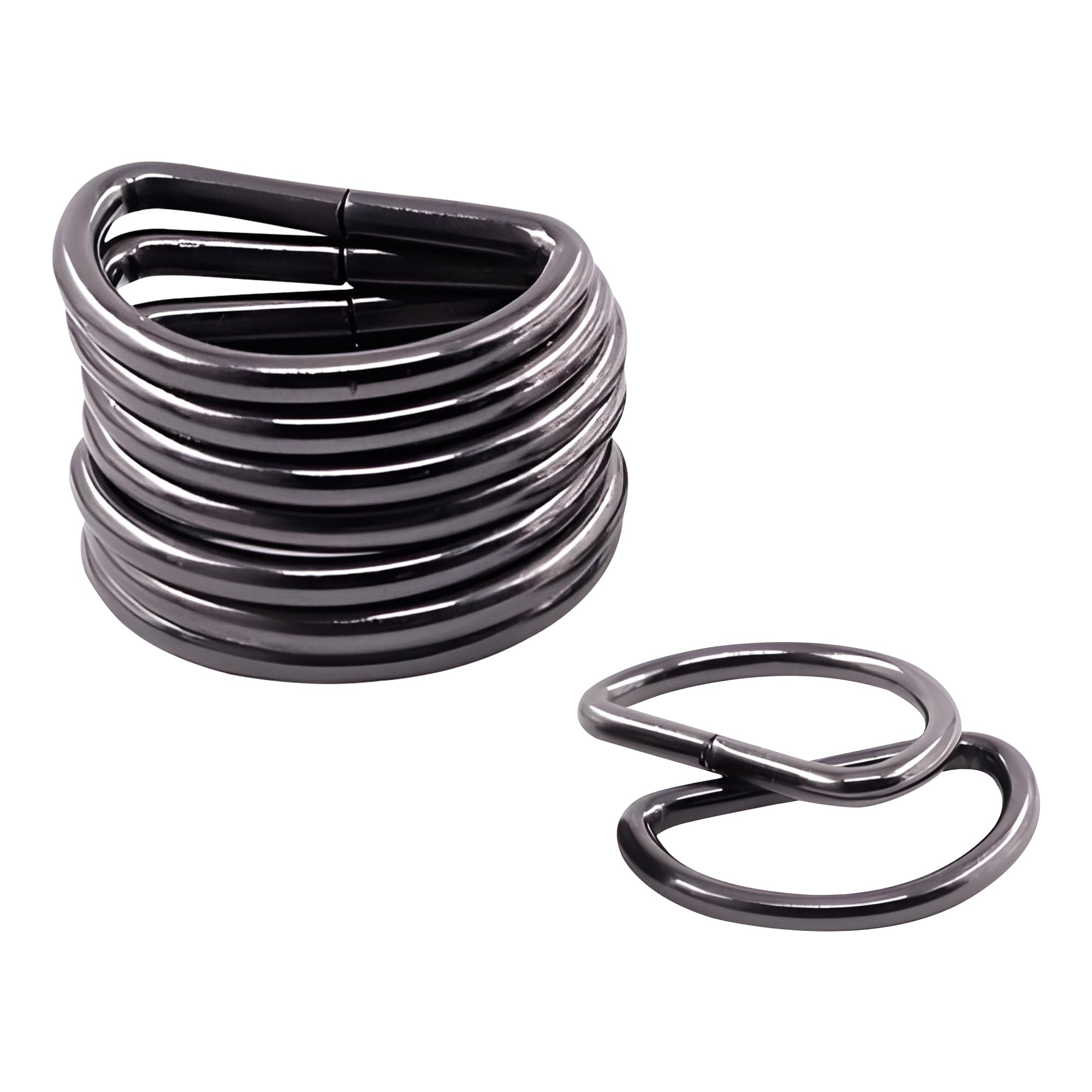 Trimming Shop Gunmetal Non Welded D Ring Fasteners Pack Of 10, Durable Metal Buckles Clips For Handbag, Webbing Strap, Purse, Dog Leash, Belts, Hardware, Backpack, Diy Craft Projects, 25Mm