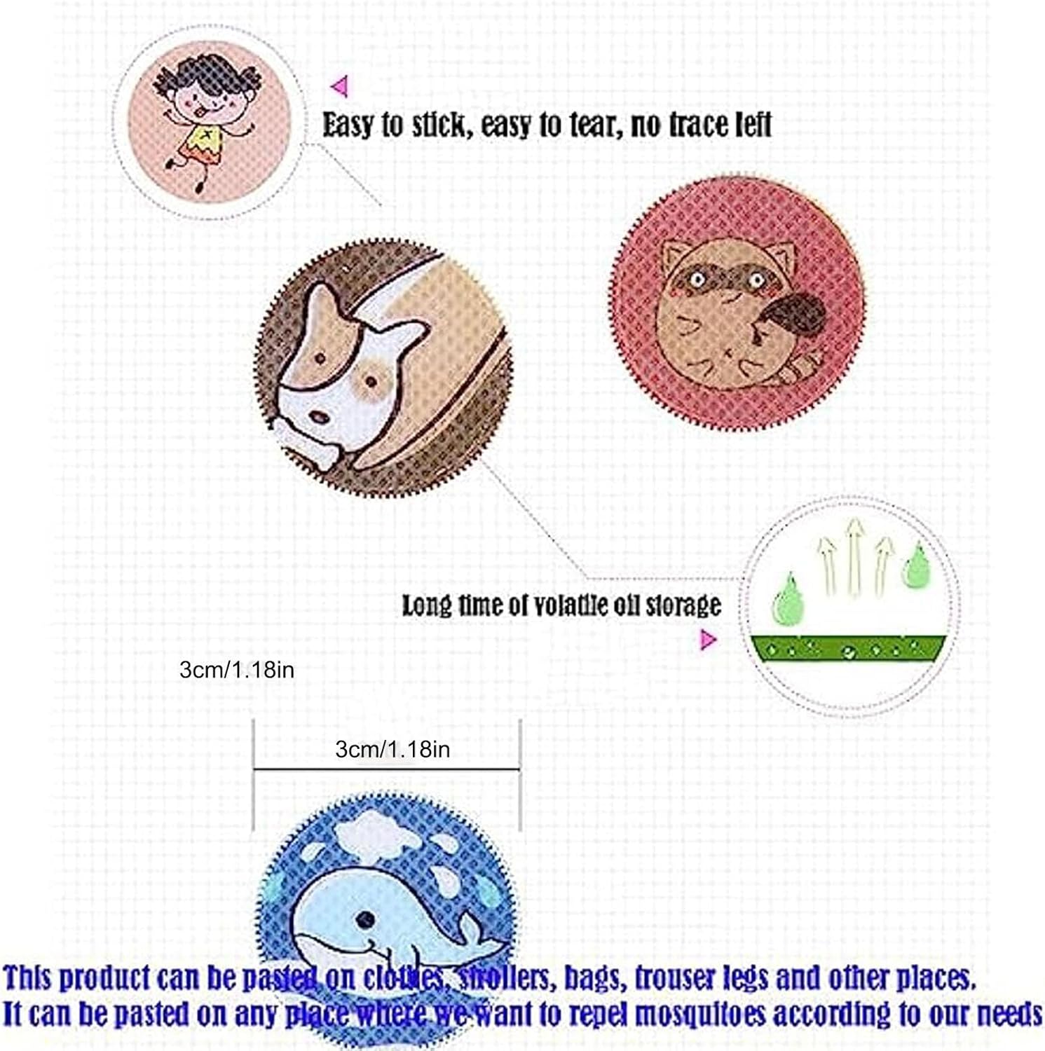 蚊よけステッカー 虫除けシール 防蚊剤 ステッカー144 枚 防蚊ステッカー 蚊除けシール 虫除けシール 虫きちゃダメ 植物精油 貼り付け型効果が長く持続 蚊対策 赤ちゃん 子供 大人 お年寄り 旅行再封可能なステッカー