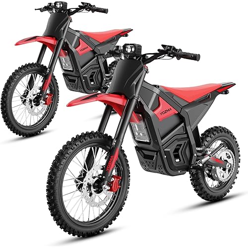 Yozma IN10 Pro Electric Dirt Bike, 5500 Peak Mid- Drive Motor, 50 Mph Max Speed Ebike, 60V 27AH Bttery with 60 Miles Max Range, 17''/14'' Off-Road Tires, Hydraulic Brakes & Dual Shock Absorption