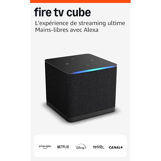 Nouveau Fire TV Cube | Lecteur multimédia en streaming | Mains-libres avec Alexa | Wi-Fi 6E | 4K Ultra HD