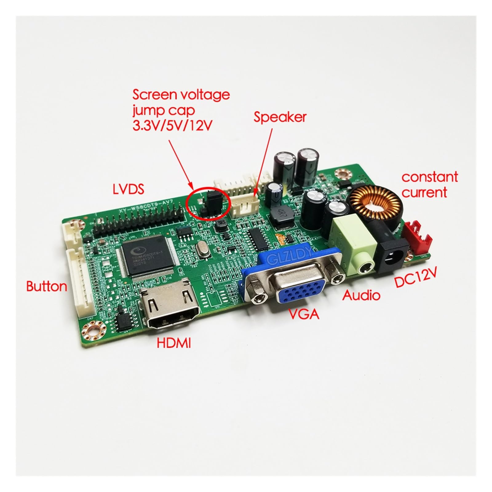 Kit Scheda Driver LCD HSD123JPW3-A10 HSD123JPW3-A15 HSD123KPW1-A30 Kit Driver EDP | Kit driver EDP for display centrale for auto HDMI con schermo da 12,3 pollici 1920x720 50P(HSD123JPW3-A10)