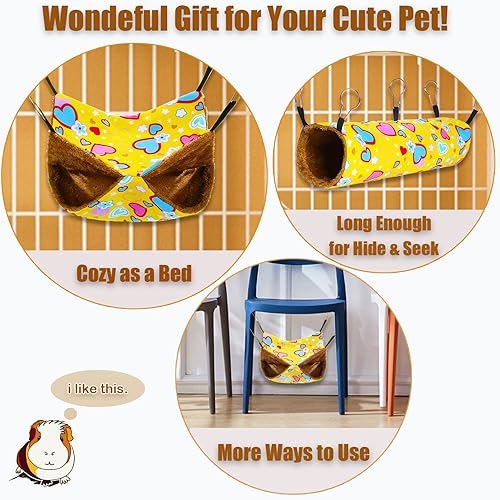 Miniatura 4 de Hamaca para Hurón y Rata, Juguetes Refugio para Cobayo, Cama Grande y Suave para Animales Pequeños, Hamaca para Planeador del Azúcar, Chinchilla y