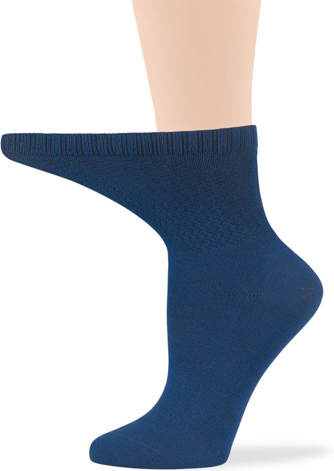 Women's Viscose from Bamboo Diabetic Quarter Socks, Non-Binding Loose Fit - 4 Pack Medium - Solid Casual Seamless - Sock Size 9-11 Shoe Size 5-9 M Light Navy - Image 4