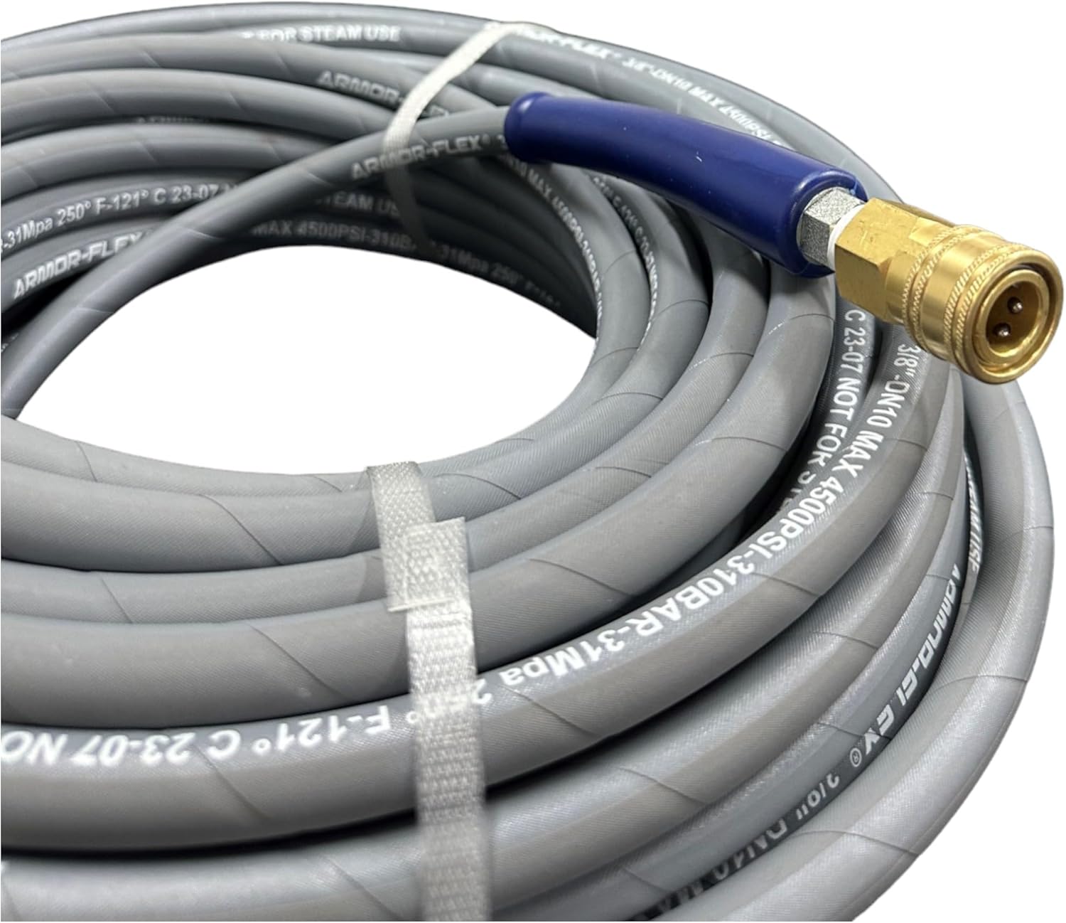CHA0501GB 3/8 ft. x 50 ft. Gray Pressure Washer Replacement Hose, Non-Marking with Quick Disconnects