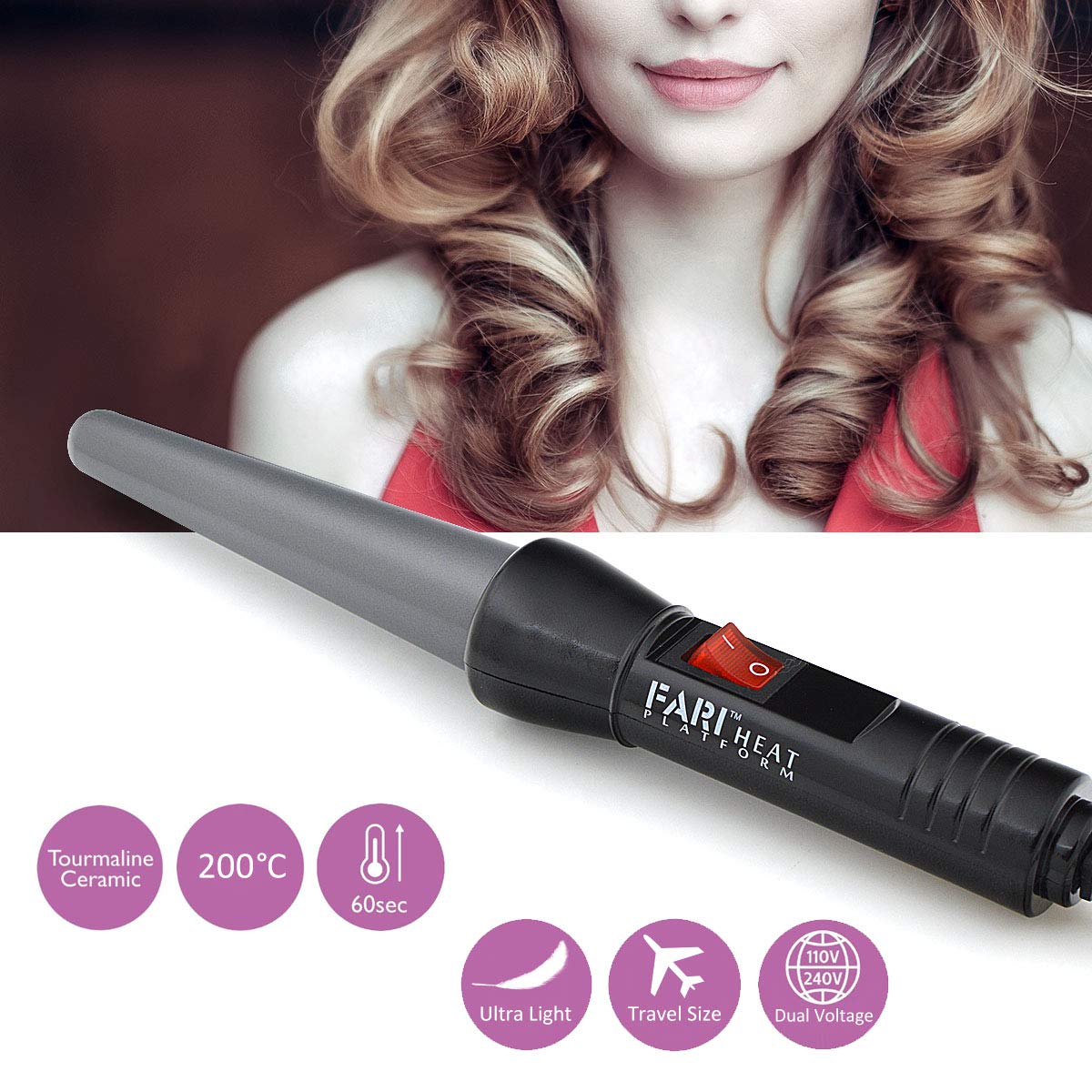 Barra de rizado y plancha de pelo mini 2 en 1, kit con barra de rizo de cerámica turmalina y plancha para el cabello, guante resistente al calor y estuche de viaje incluido.
