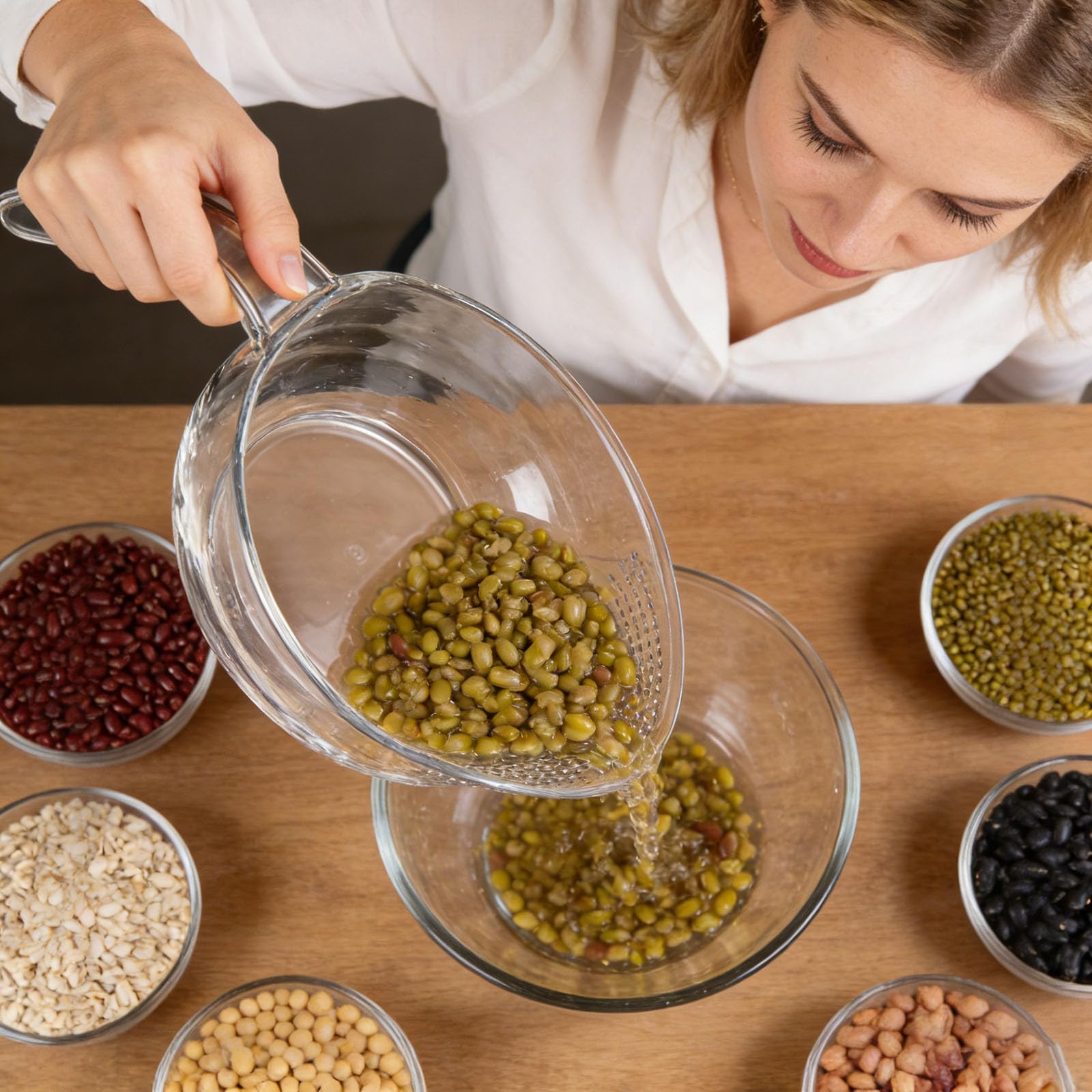 Colador y lavadora de arroz 2 en 1, colador multifuncional grande para lavar frutas y frijoles, cesta de drenaje para cocinar y preparar alimentos, diseño fácil de limpiar