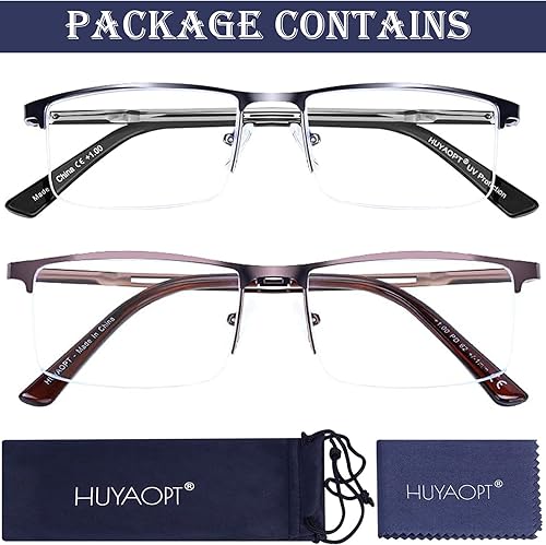 Miniatura 6 de Paquete de 2 anteojos de lectura con bloqueo de luz azul para hombres y mujeres, anteojos para computadora