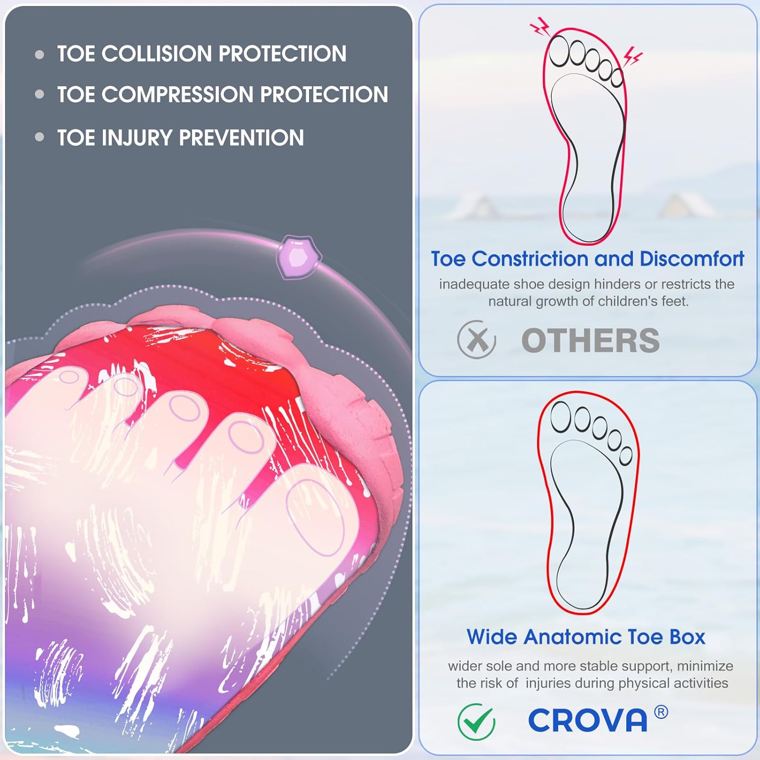 Built-in Heel Grips Water Shoes for Kids Girls Boys Hiking Wide Barefoot Swim Beach Pool Big Kid - Image 4