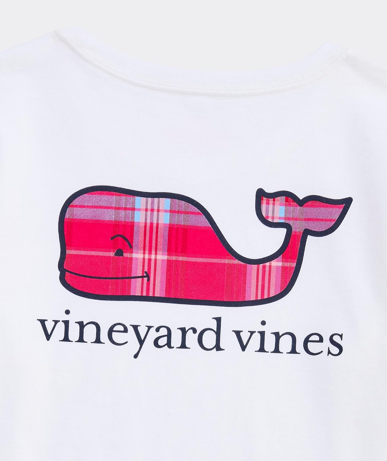 Vineyard Vines Girls' Girls' Party Plaid Whale Fill Long-Sleeve Pocket Tee