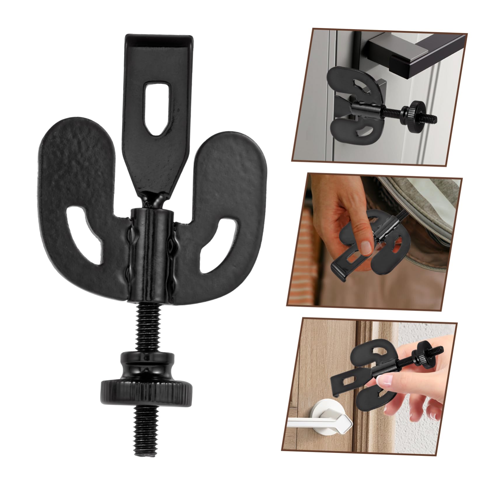DOITOOL 5 Pièces Serrure de sécurité antivol portable door lock serrure de porte portative arrêt à l'intérieur verrouillage de la porte para serrure pour porte verrou de sécurité 304 Black