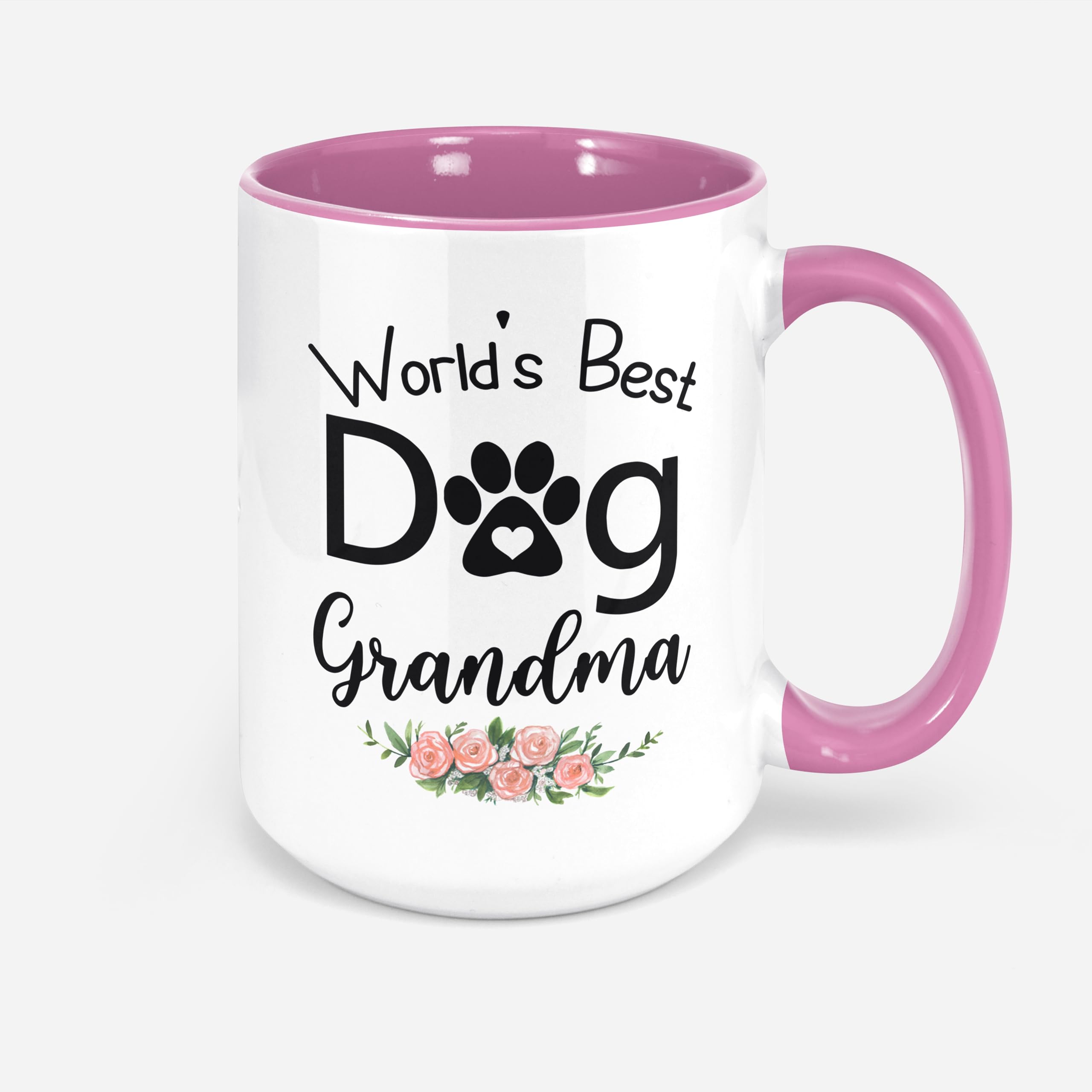 Worlds Best Dog Grandma Coffee Mug Gift For Dog Lover Pet Lover Mug Fur Parents Gif 11oz (11oz, Pink)