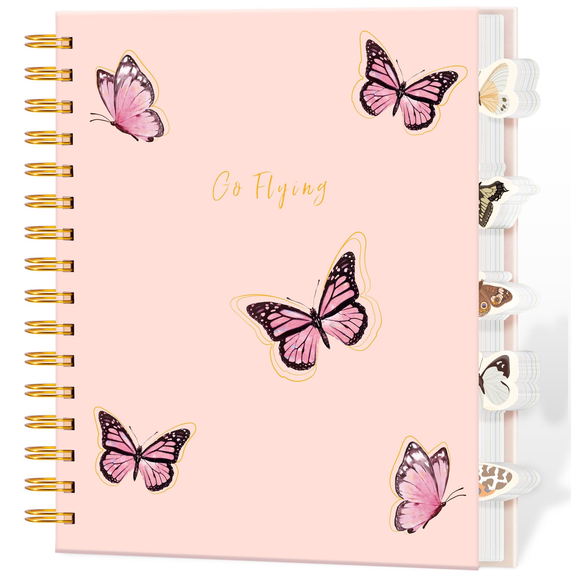 Yoment Cute Spiral Notebooks for Women with Dividers Tabs Hardcover 5 Subject Notebook College Ruled 7 x 8.5 Journal Notebooks for Bible Work Note