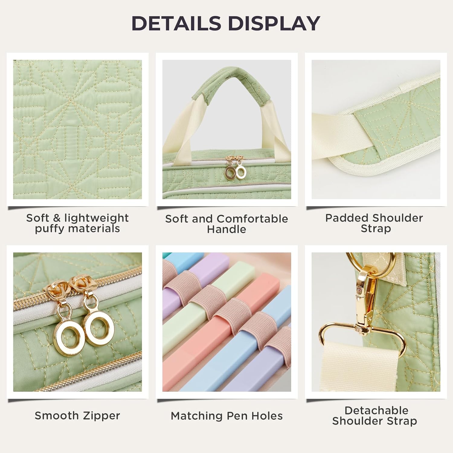 Bible Cover Case for Women Bible Study Kit with Highlighters Tabs, Large Bible Bag with Annotation Kit, Bible Carrying Case for Women with Shoulder Strap Church Bags with Journaling Kit (Green, Large) - Image 5