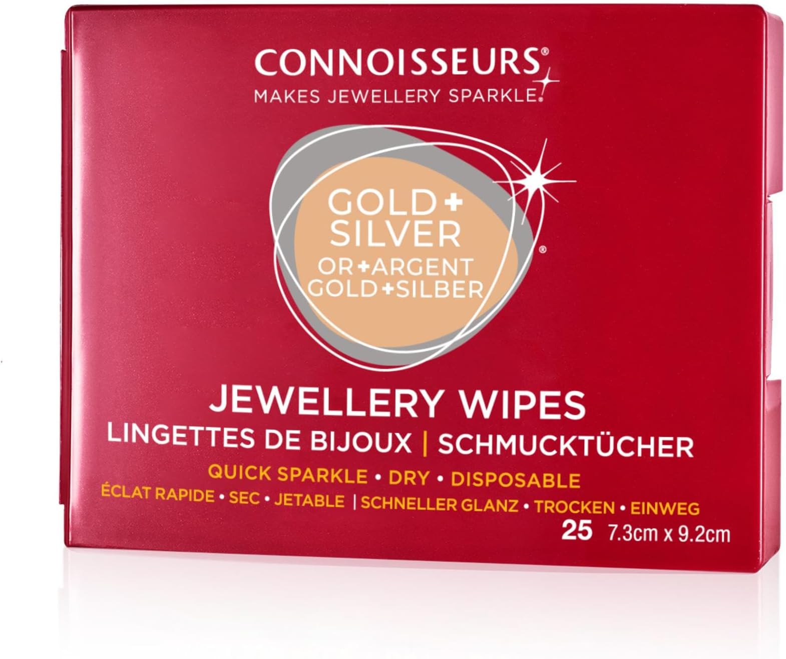 Connoisseurs Jewellery Cleaner Wipes, 25 Polishing Wipes for Gold & Silver