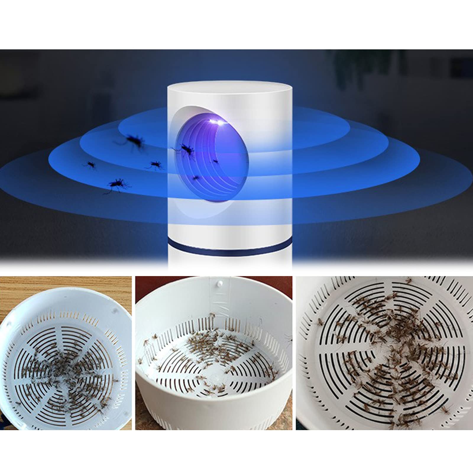 CALANDIS USB Electric Fly Bug Trap LED Light Mosquito Insect Wasp 4.72x8.46inch | Insect Zappers | Insect & Grub Control | Weed & Pest Control | Gardening Supplies | Yard, Garden & Outdoor Living-image-12