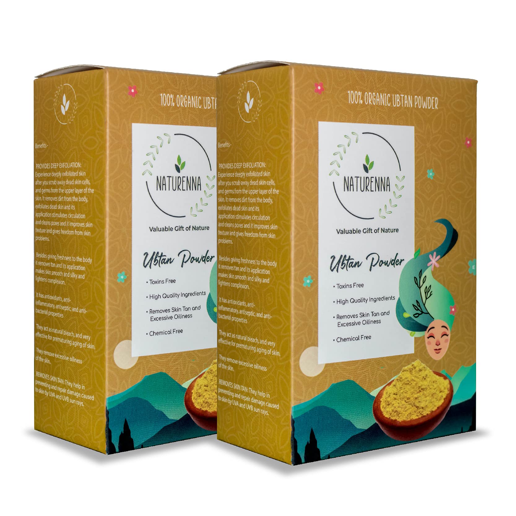 Naturenna Sunnipindi Herbal Bath Powder Ubtan Pack for Deep Facial Cleansing/ Skin & Hair Mask (Pack of 2, 150 gm each) - 300 gm