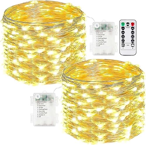 Miniatura 67 de Guirnalda de luces LED en forma de corazones rosas, 3 m, alimentada por pilas, temporizador, luces intermitentes, impermeable, para Navidad