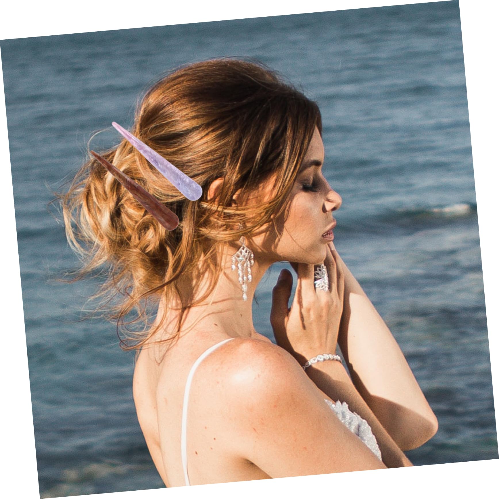 minkissy 12pezzi Fermagli Per Acrilico Ox Horn Clip Decorative Per Acconciature Femminili Per Stile e Comfort