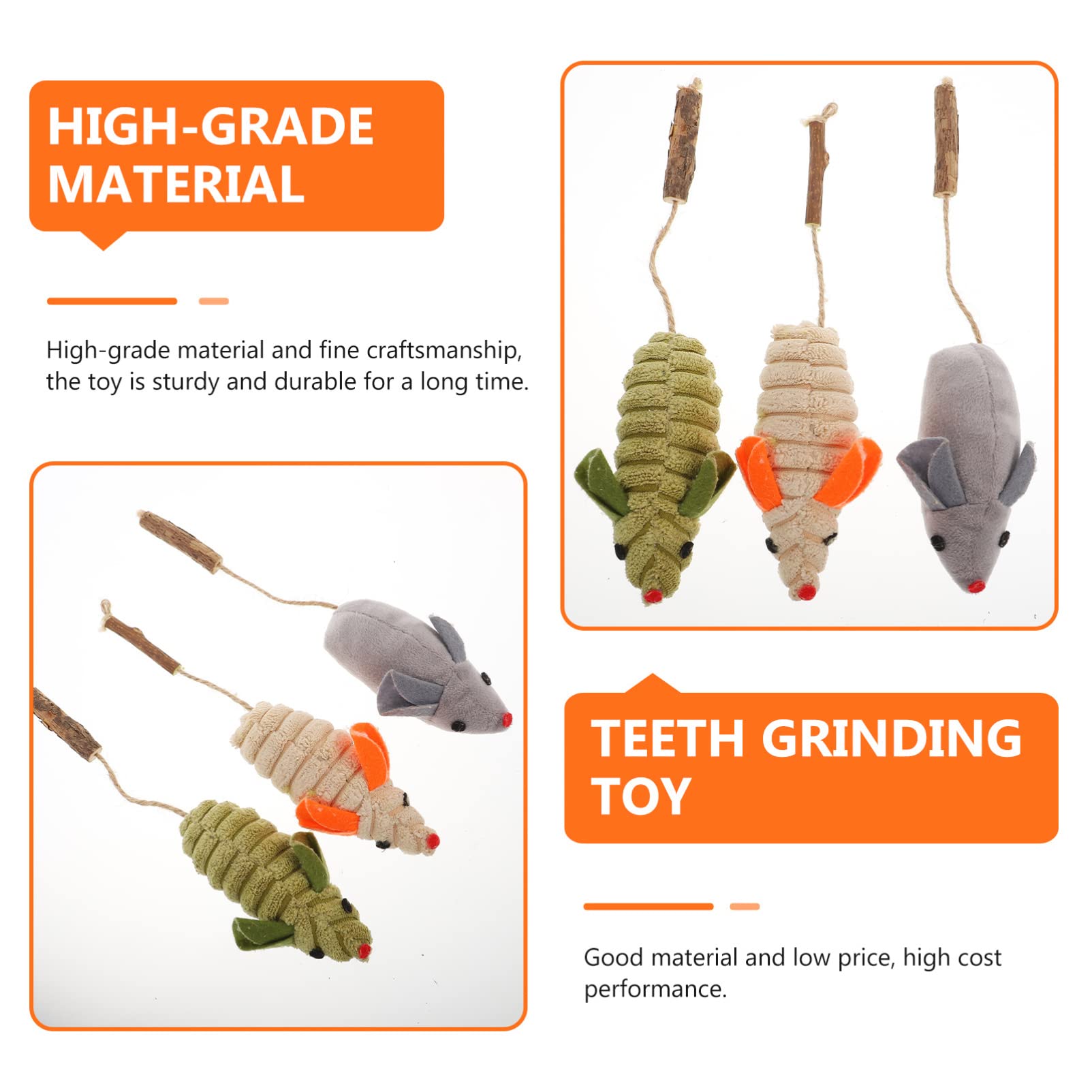 POPETPOP 15pièces Jouet Peluche pour Chat De Jouets Souris avec Herbe à Chat pour Mâcher