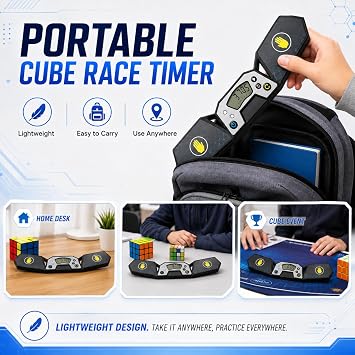 Speed Cube Timer, Accurate to 0.001s, Professional Touch Control Timer with Display, Stack Competition Clock with Memory Function, Portable Race Clock a Great Gift for Teens and Cube Players