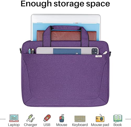 Miniatura 2 de Bolsa de hombro para laptop de 15.6 pulgadas de 16 pulgadas para hombres y mujeres, bolsa de transporte impermeable para computadora con correa,