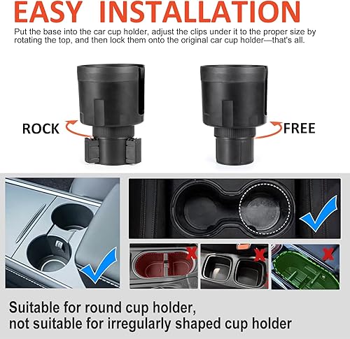 Miniatura 6 de Adaptador expansor de portavasos de automóvil mejorado con base ajustable desplazada, compatible con Ramblers, Hydro Flasks de 3240 onzas, Yeti