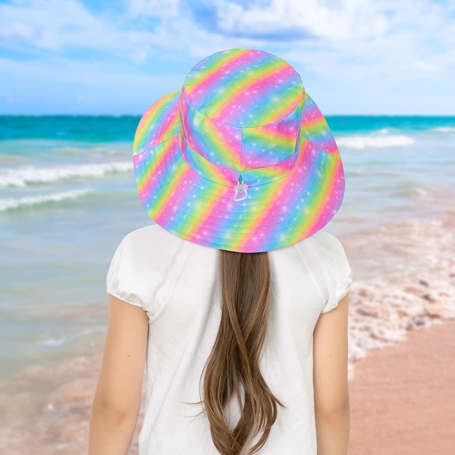 ICOSY Kids Sun Hat, UPF 50+ Girls Beach Hat for Toddler Kids image 3
