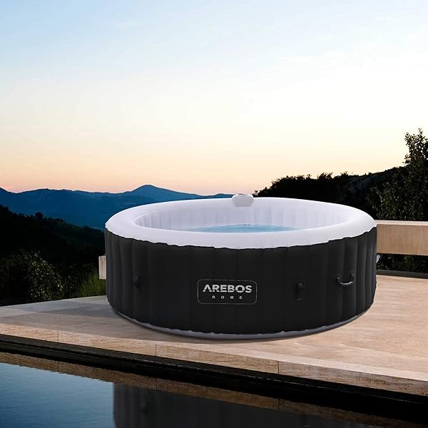 Arebos Vasca Idromassaggio Gonfiabile Rotonda 6 Posti