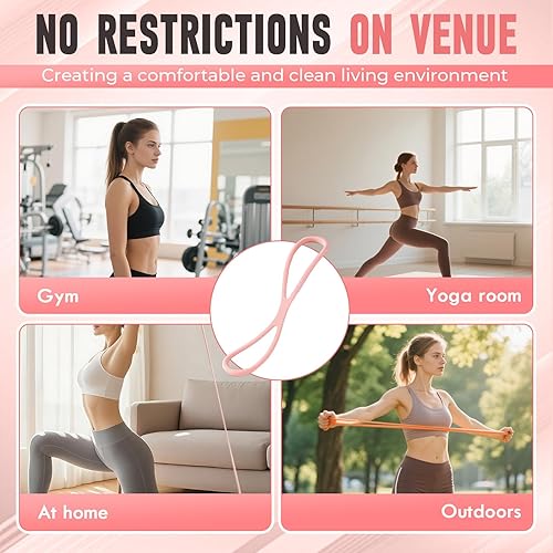 Miniatura 5 de 2025 Nueva figura 8 bandas de resistencia con asas, bandas de ejercicio para mujereshombres, entrenamientos de brazoespaldahombro, entrenamiento de