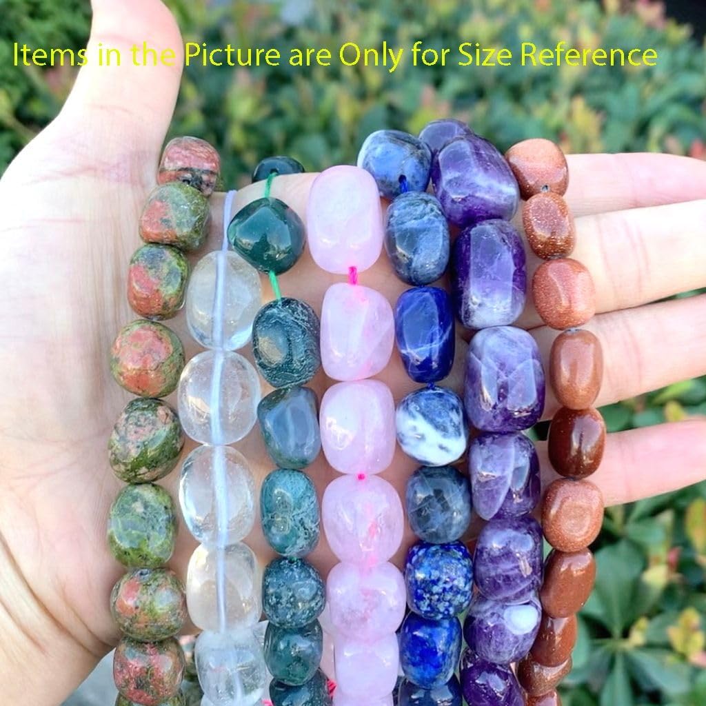 Adabele 15 Inch Natural Green Aventurine Gemstone Tumbled Round Nugget Loose Beads 10mm-13mm Gem Stone Spacer for Craft Jewelry Making GZ4-2 - Image 5