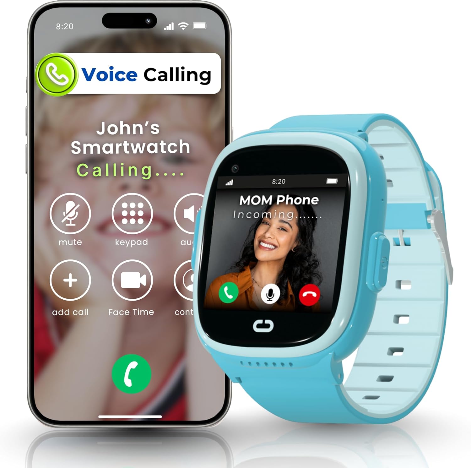 Kids Smartwatch, Ages 3-12 | GPS Tracker & Phone Watch with Two-Way Calling, Text Messaging, SOS Alert, Camera, School Mode, Safety Tracker – Blue