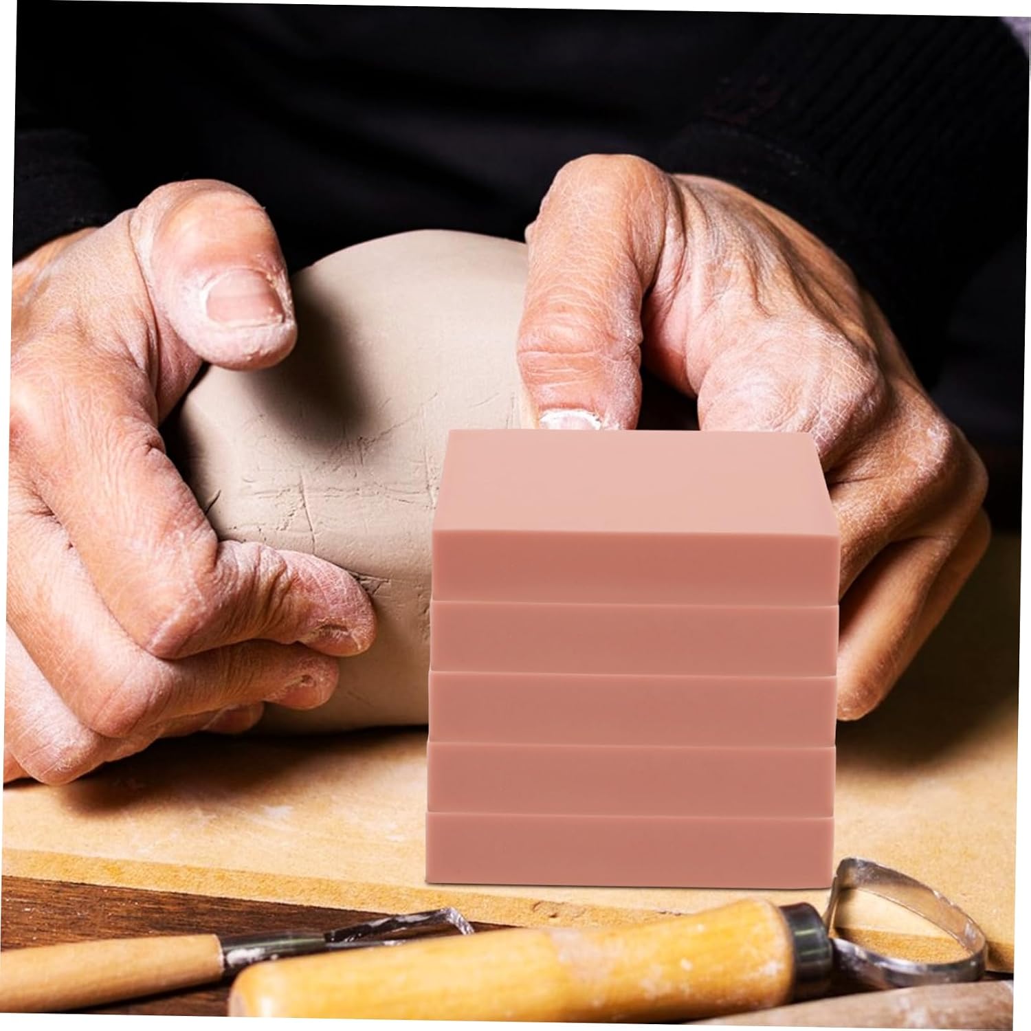 10pcs Pink Rubber Carving Blocks for DIY Stamp Crafting