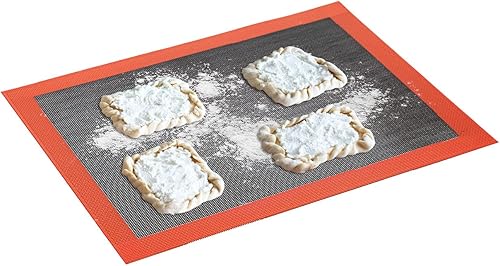 Miniatura 8 de Tapete de silicona para hornear, antiadherente, apto para alimentos, ideal para hacer galletas, macarrones, pan y pastelería (16.54 x 11.61