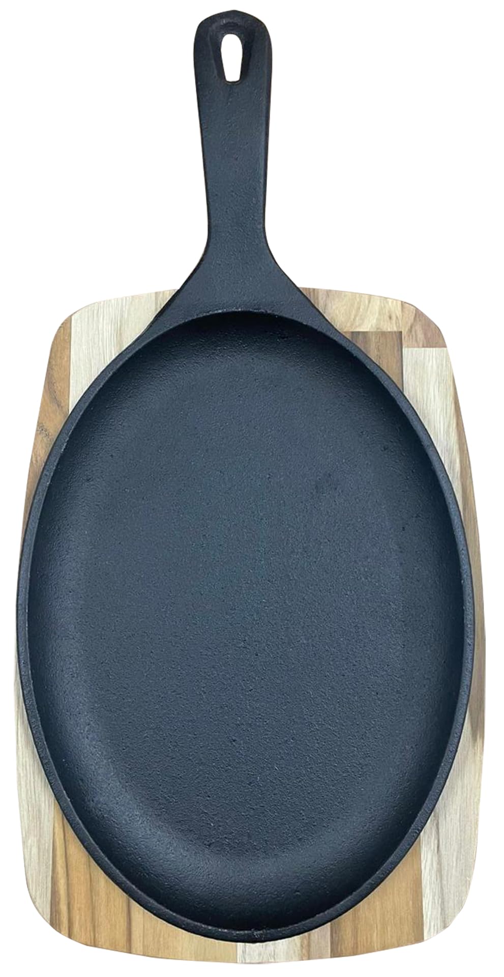Tramontina Sartén de Hierro Fundido con Bandeja de Madera 38 x 19,5 cm Churrasco Essencial