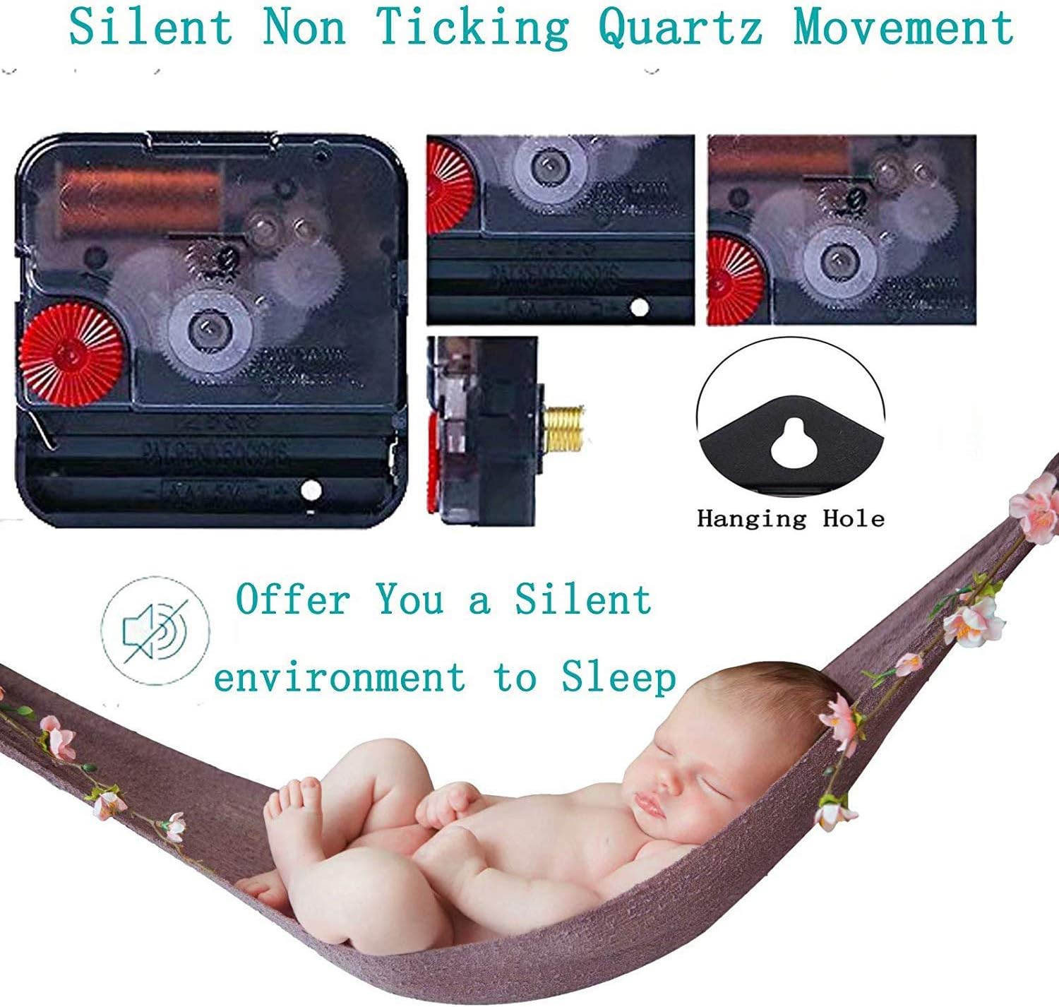 susiyo Golden Glittering Fleur Lis Wall Clock 9.8 Inch Silent Round Wall Clock Battery Operated Non Ticking Creative Decorative Clock for Kids Living Room Bedroom Office Kitchen Home Decor