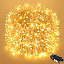 Fairy Lights Christmas Outdoor Indoor 8 Modes 20 m 200 LED Fairy Lights Outdoor Power IP44 Waterproof Timer for Christmas, Garden, Balcony, Room Decoration, Wedding, Warm White