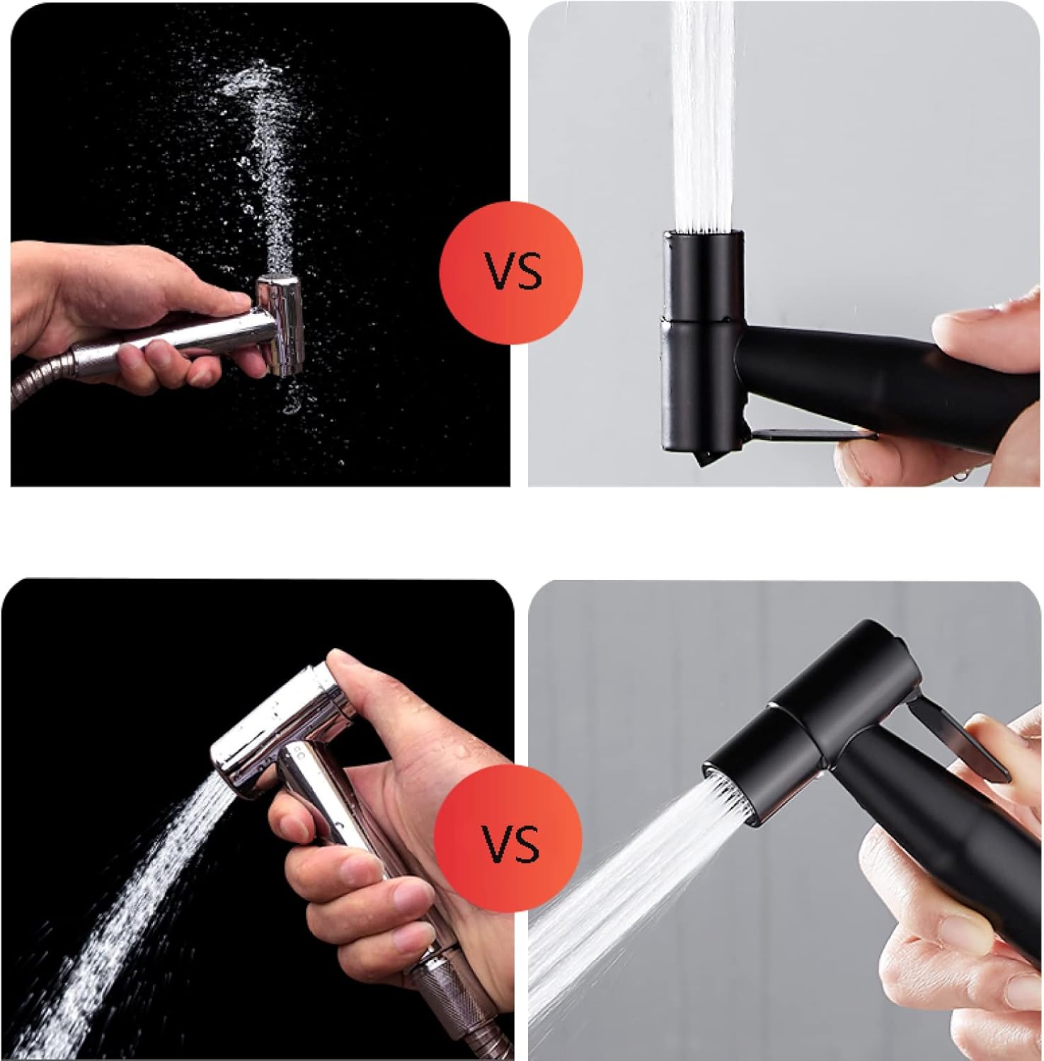 Shower Faucet Bidet Toilet Bidet Spray Black Stainless Steel Handheld Bidet Sprayer Head Toilet Shower Head Stainless Steel Sprayer Black for Bathroom Towel Cleaning