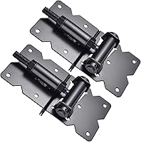 Vista 5 de Bisagras de hardware de puerta de cierre automático, resistentes para vallas de madera/vinilo/PVC, ajustable en 90 grados, con tornillos