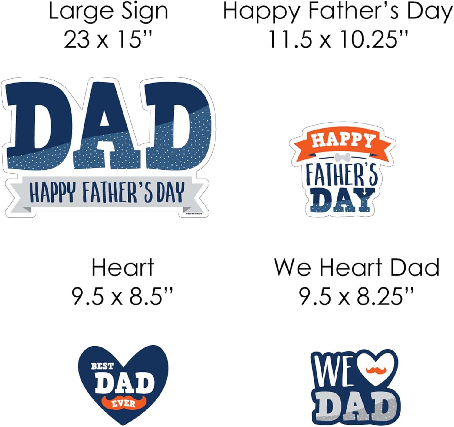 Big Dot of Happiness Happy Father's Day - Yard Sign and Outdoor Lawn Decorations - We Love Dad Party Yard Signs - Set of 8