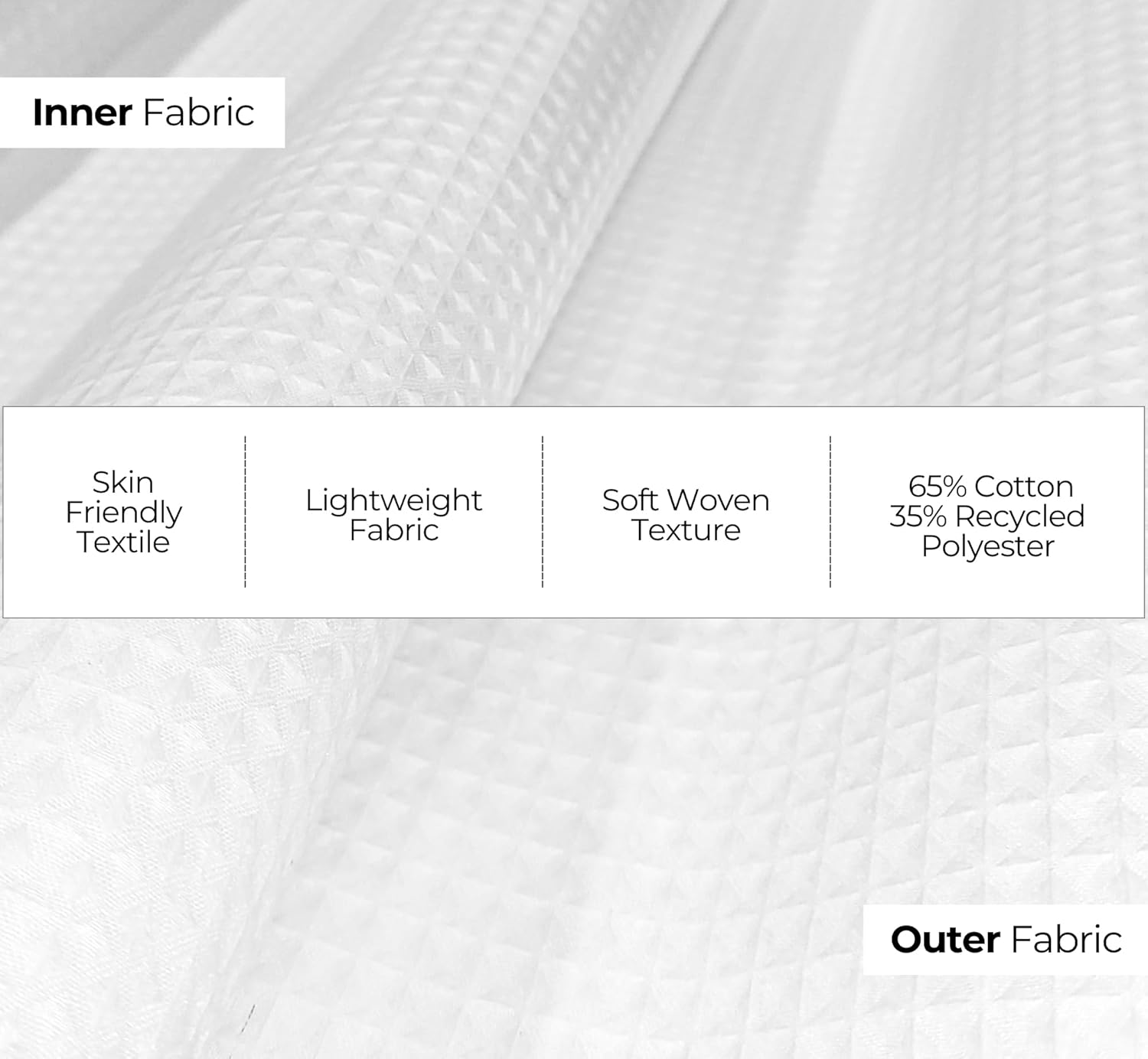 Looperry Unisex White Waffle Bathrobe (1 Piece) Luxurious & Lightweight Shower Robe in Organic Cotton Poly Blend - Image 5