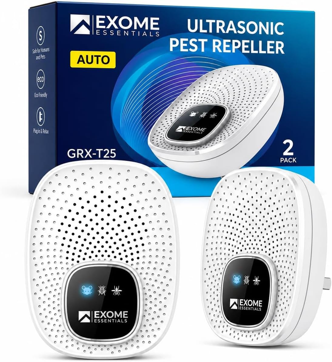 2026 Upgraded Ultrasonic Repeller Pest & Insect Indoor Repeller ( 2 PACK )